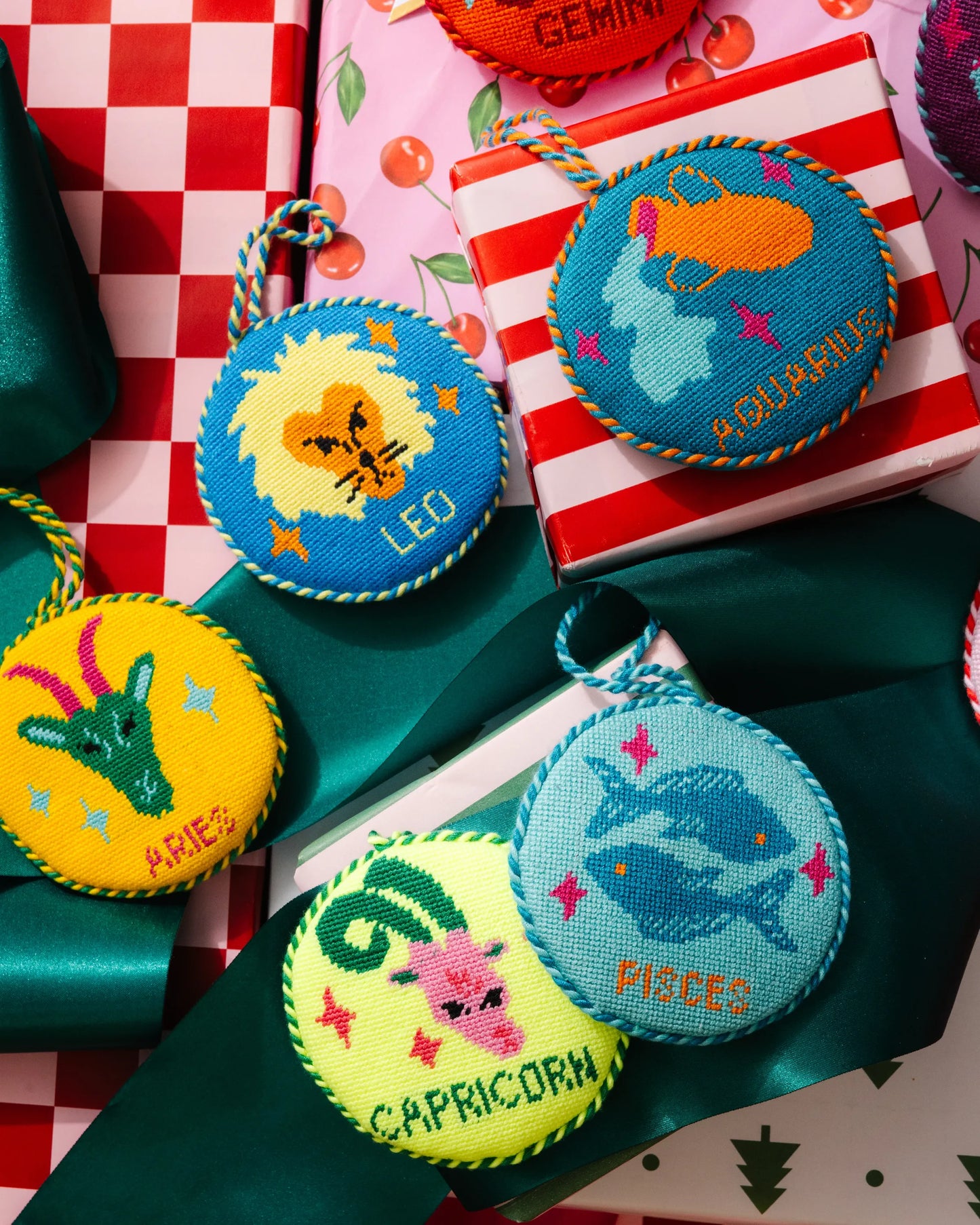 Needlepoint Zodiac Ornament - Leo