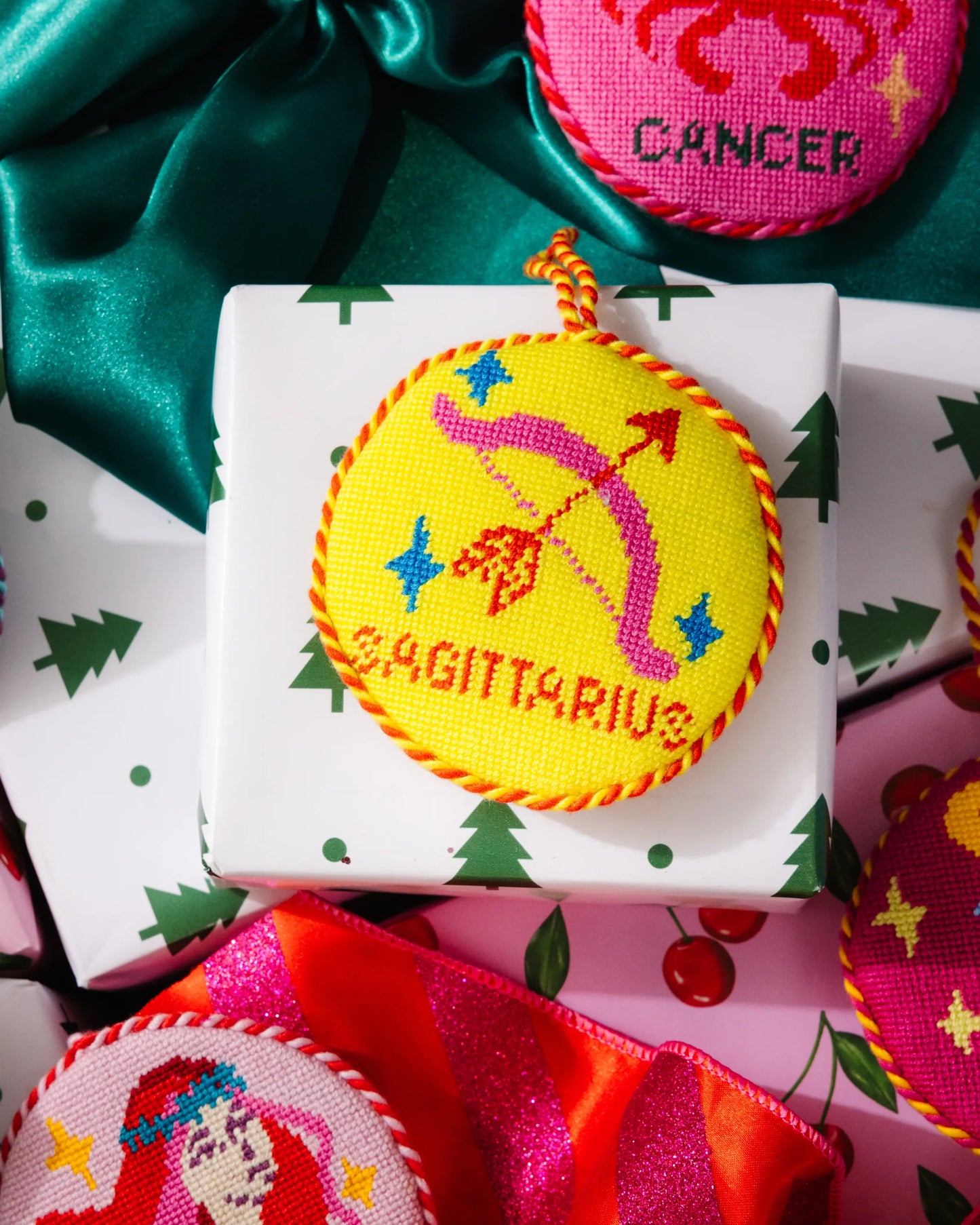Needlepoint Zodiac Ornament - Sagittarius