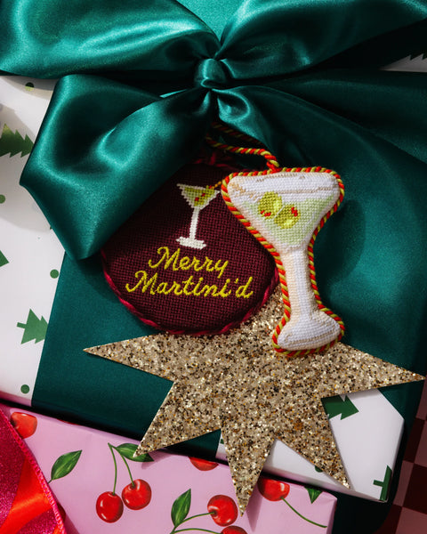 Needlepoint Ornament - Merry Martini