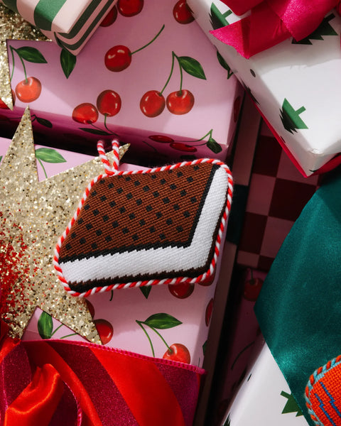 Needlepoint Icon Ornament - Ice Cream Sandwich - Furbish Studio
