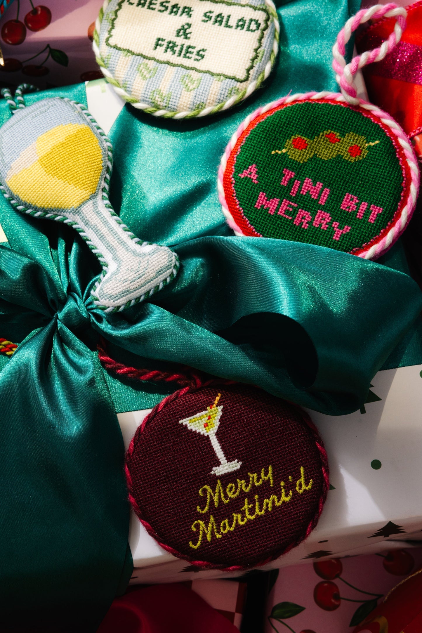 Needlepoint Ornament - Merry Martini