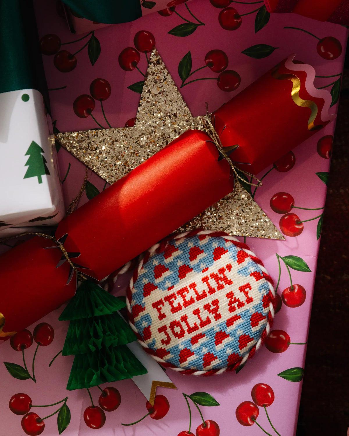 Needlepoint Ornament - Feelin Jolly AF