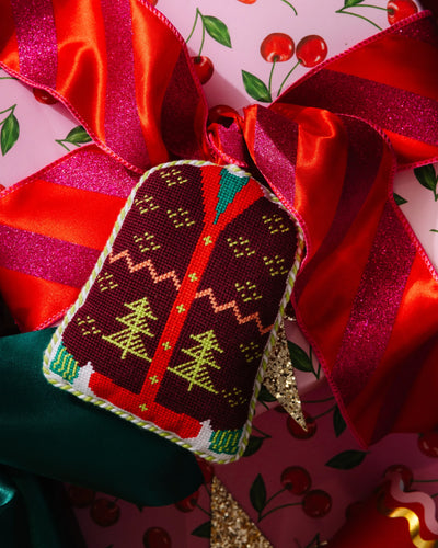 Needlepoint Icon Ornament - Sweater - Furbish Studio