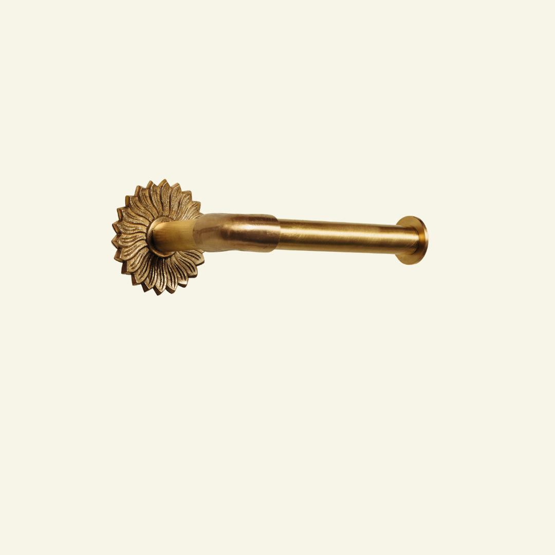 Sun Toilet Roll Holder, Lacquered Brass