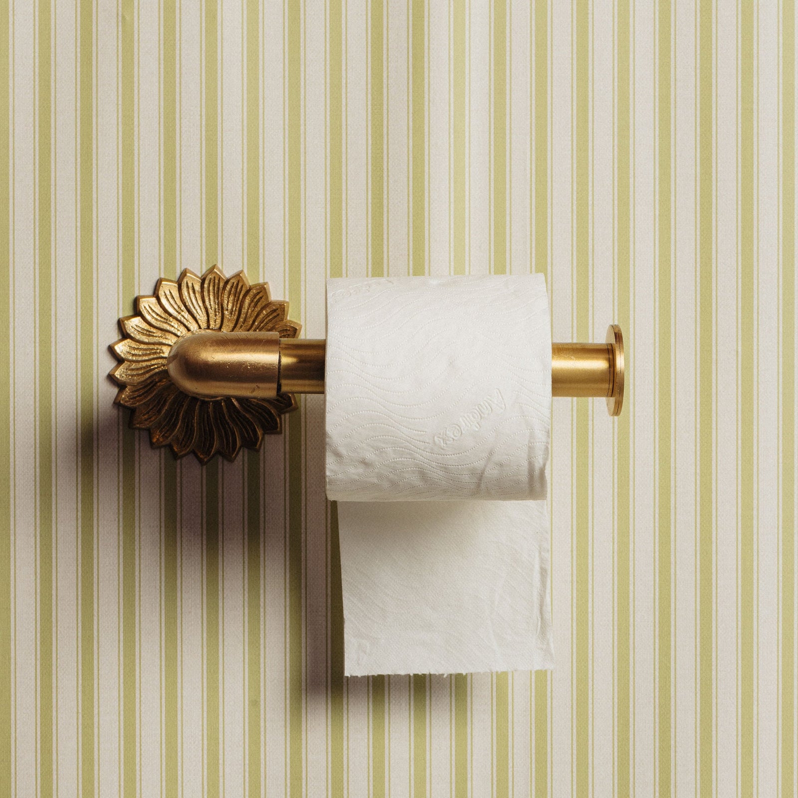 Sun Toilet Roll Holder, Lacquered Brass