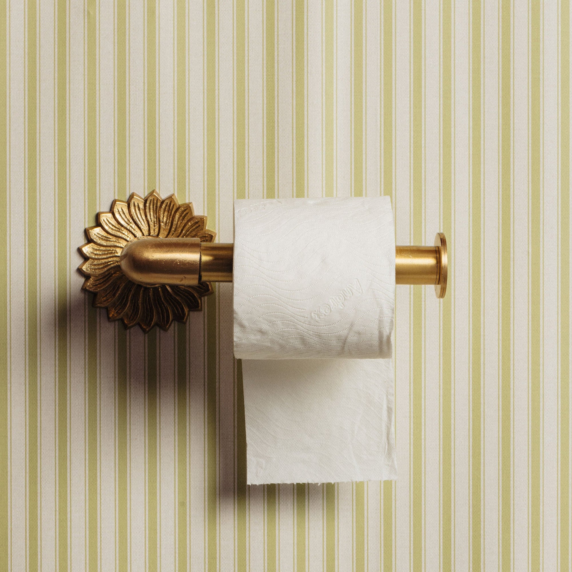 Sun Toilet Roll Holder, Lacquered Brass