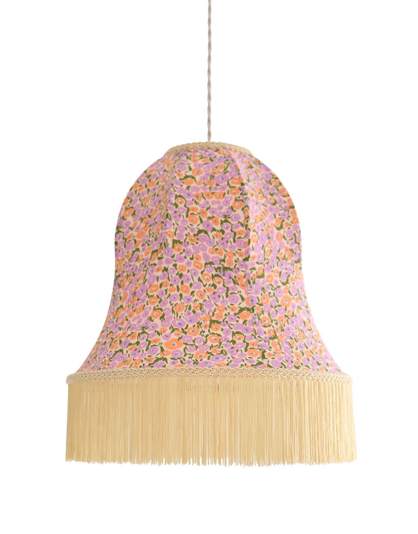 Armande "Bell" Shape Pendant Light with Fringe Print