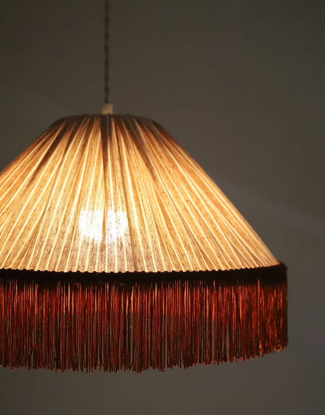 Bella Pendant Light - Terra Stripes, Bohemian Fringe