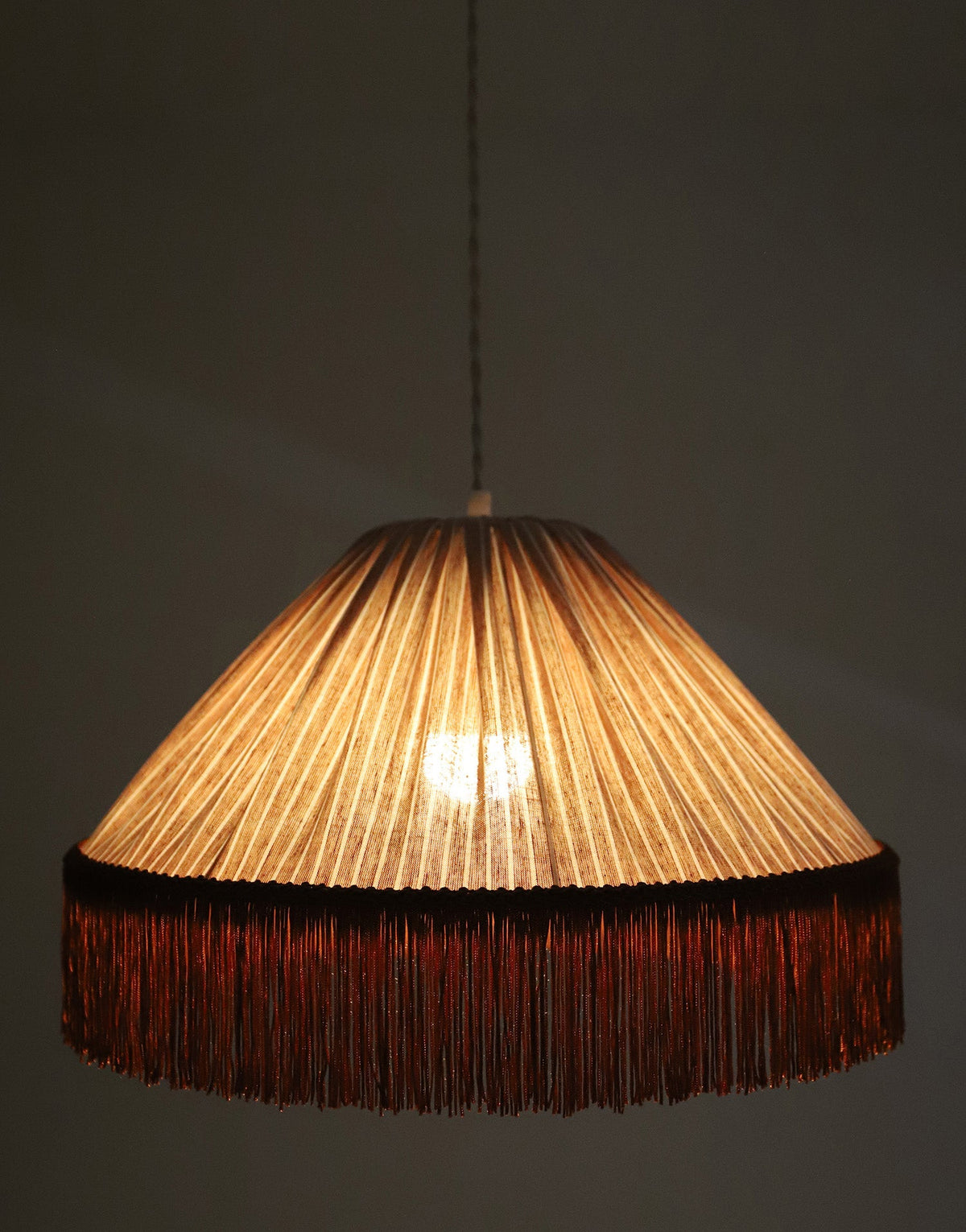 Bella Pendant Light - Terra Stripes, Bohemian Fringe