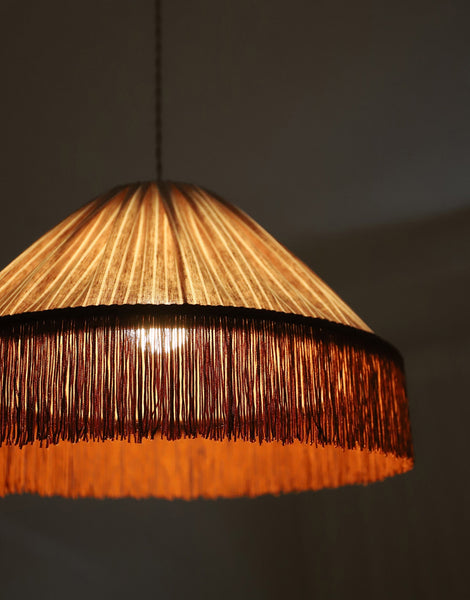 Bella Pendant Light - Terra Stripes, Bohemian Fringe