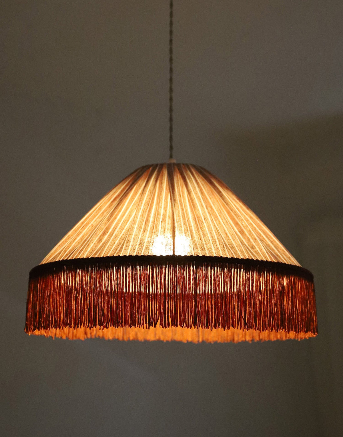 Bella Pendant Light - Terra Stripes, Bohemian Fringe