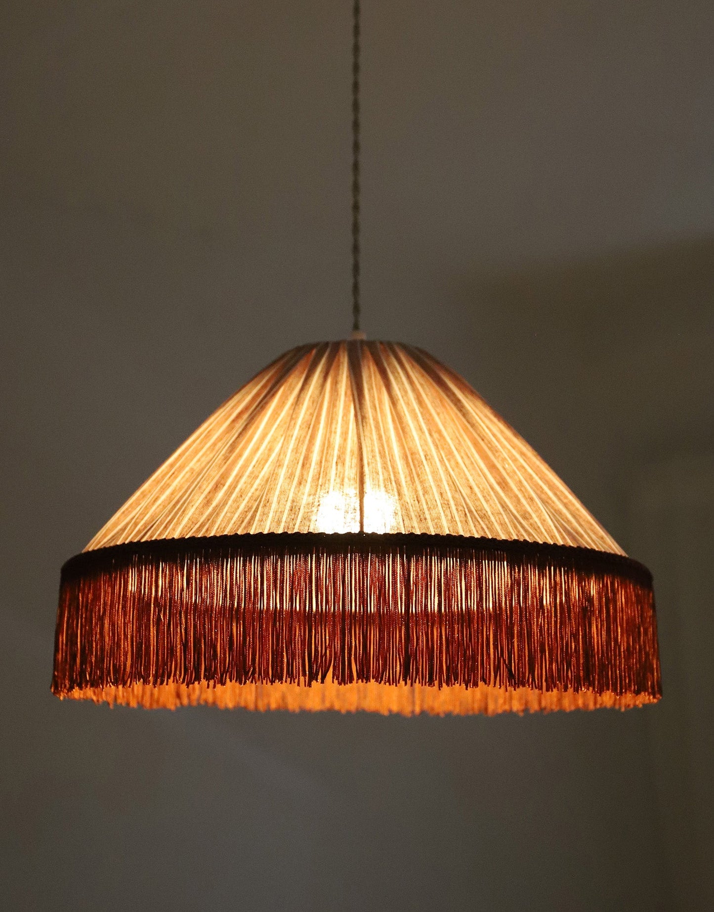 Bella Pendant Light - Terra Stripes, Bohemian Fringe
