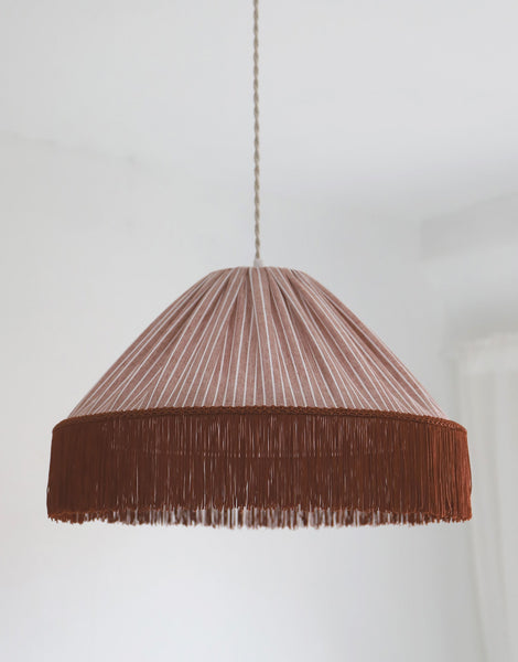 Bella Pendant Light - Terra Stripes, Bohemian Fringe
