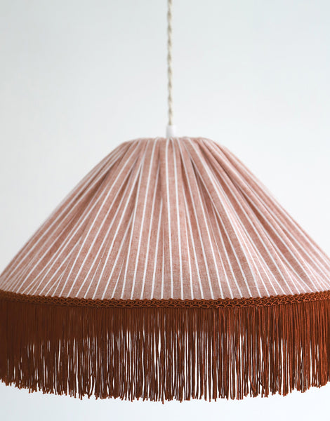 Bella Pendant Light - Terra Stripes, Bohemian Fringe