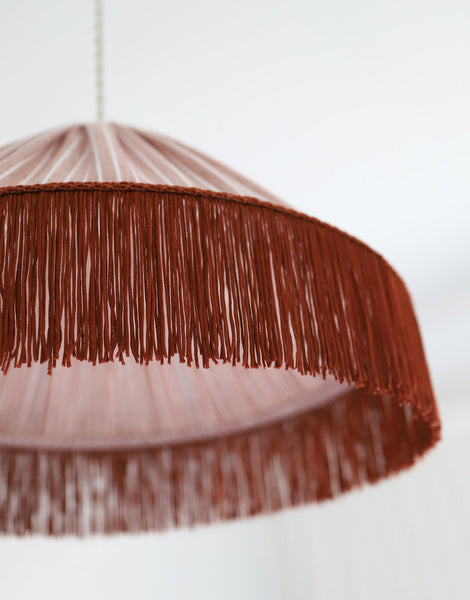 Bella Pendant Light - Terra Stripes, Bohemian Fringe