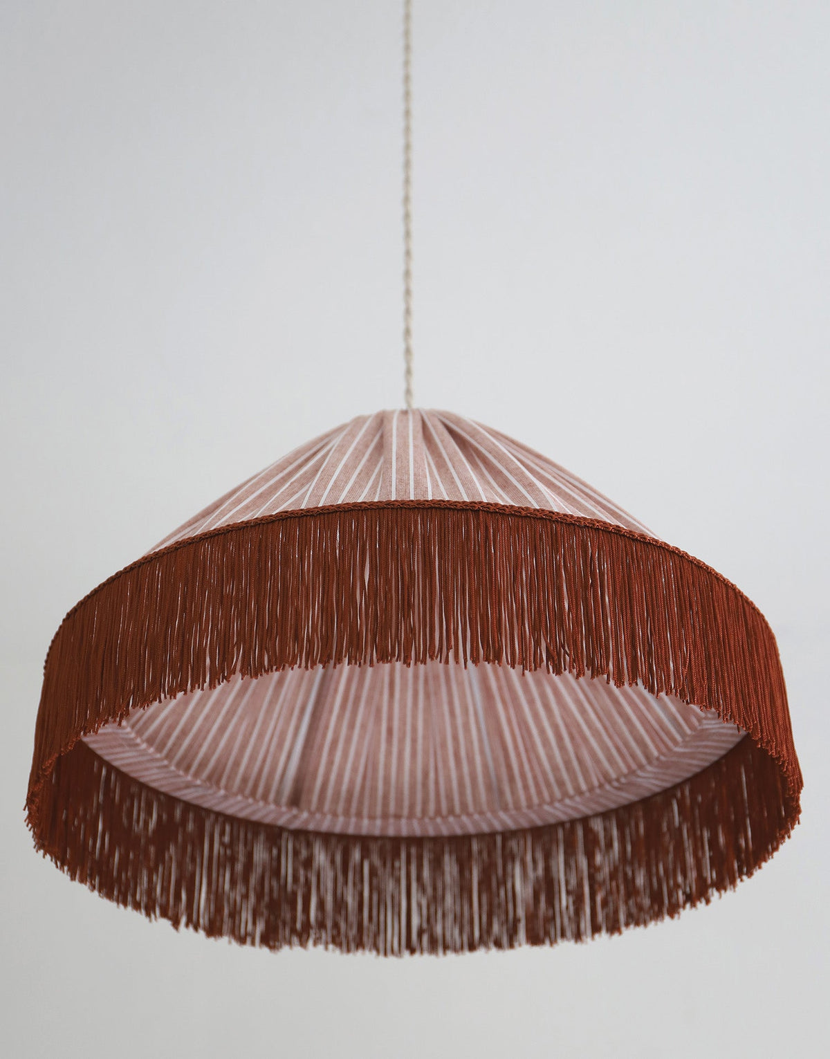 Bella Pendant Light - Terra Stripes, Bohemian Fringe