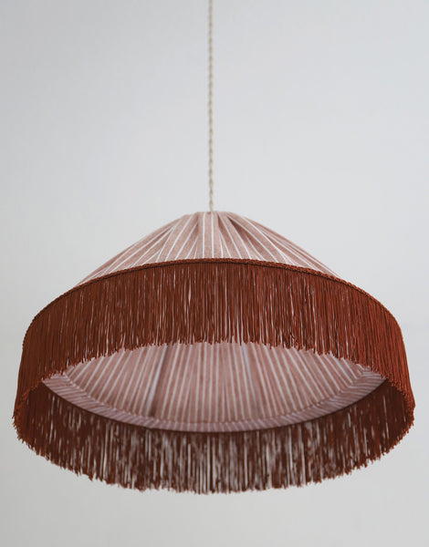 Bella Pendant Light - Terra Stripes, Bohemian Fringe