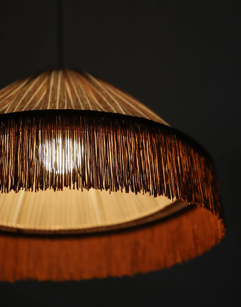 Bella Pendant Light - Terra Stripes, Bohemian Fringe