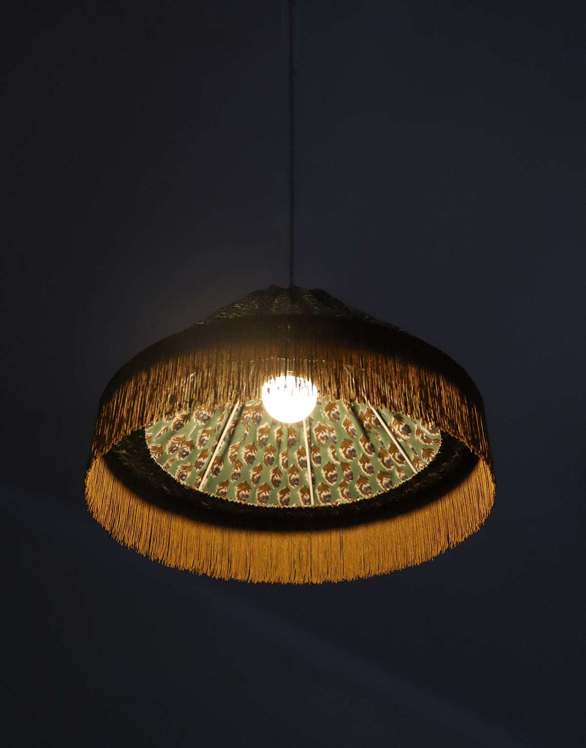 Conical Pendant Light Bella Printed “Bohemian Flora”