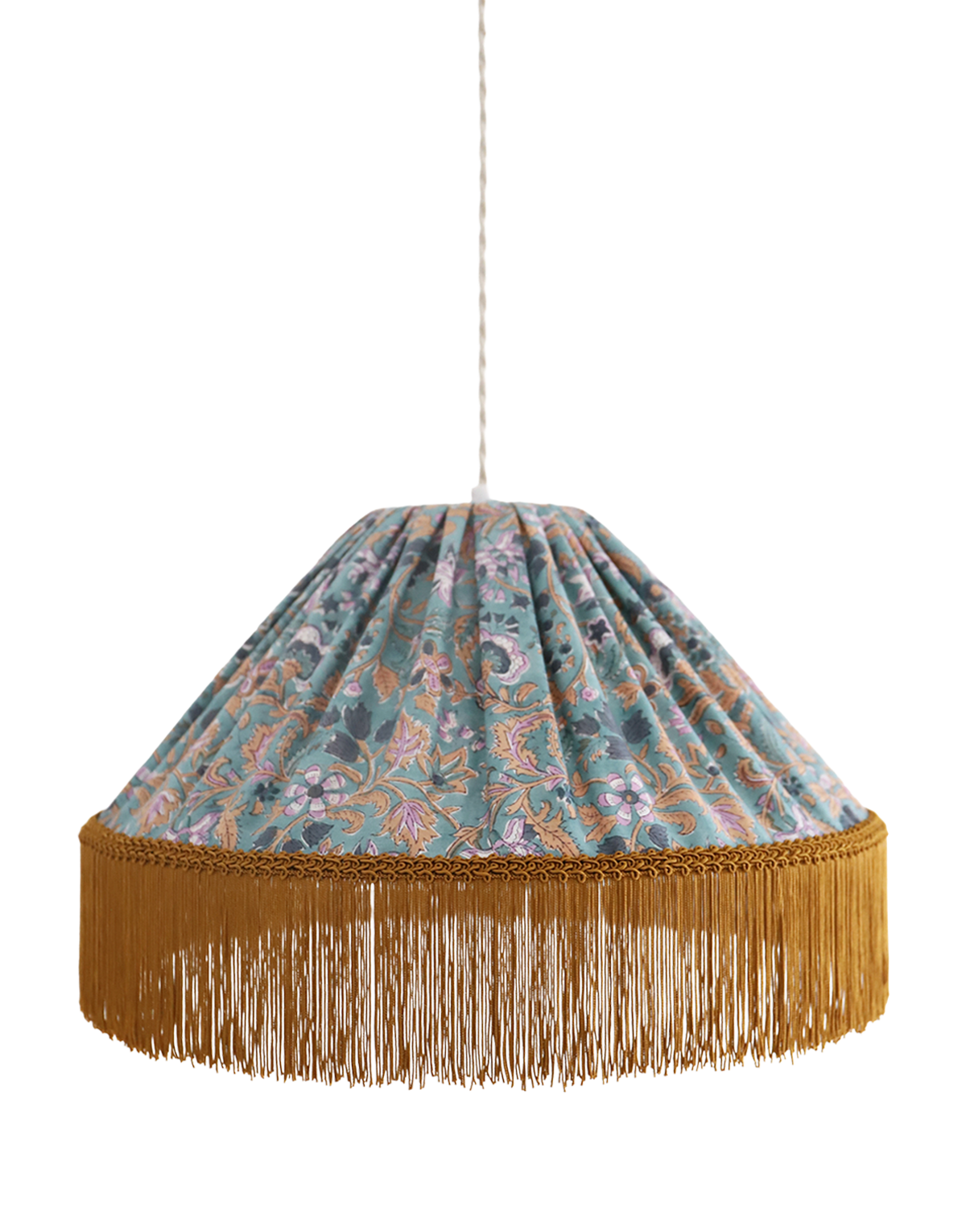 Conical Pendant Light Bella Printed “Indian Bloom”