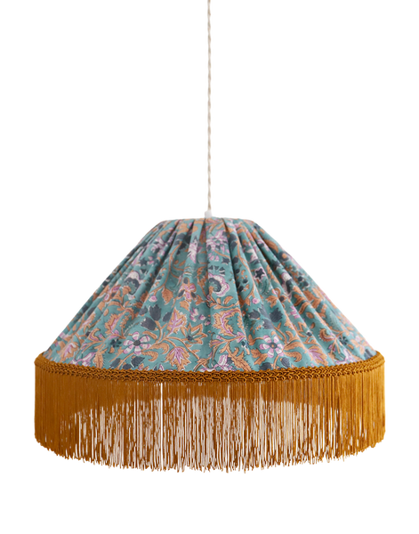 Conical Pendant Light Bella Printed “Indian Bloom”