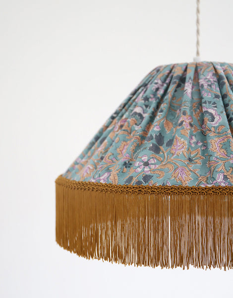 Conical Pendant Light Bella Printed “Indian Bloom”