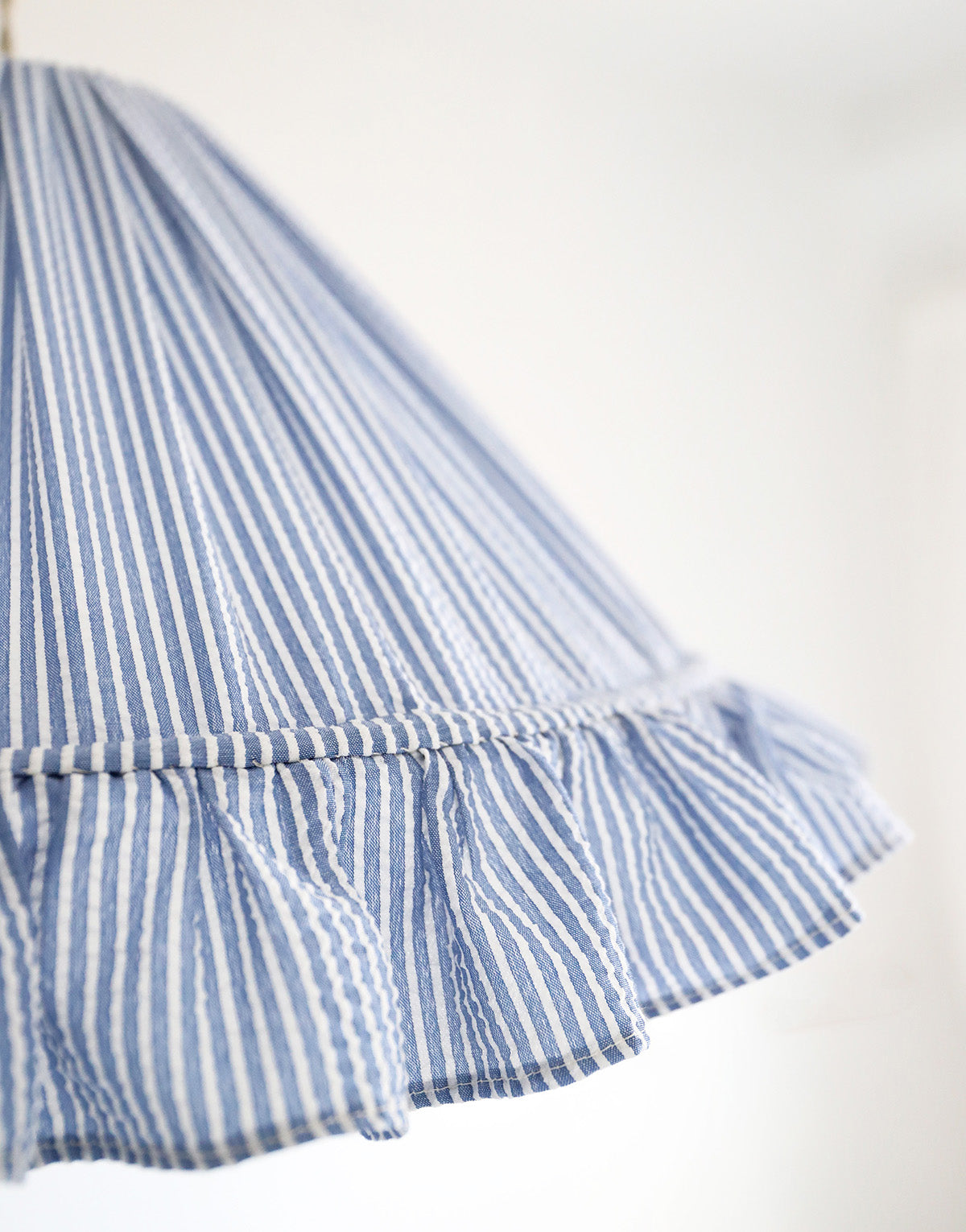 Emilia "Marina" Conical Pendant Light with Fine Stripes and Ruffles