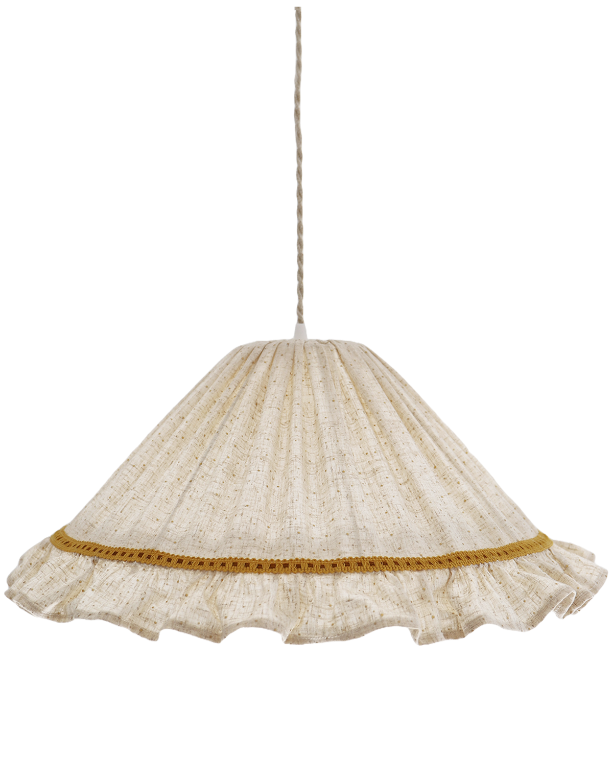 Conical Pendant Light With Ruffle Emilia “Classic Dots”