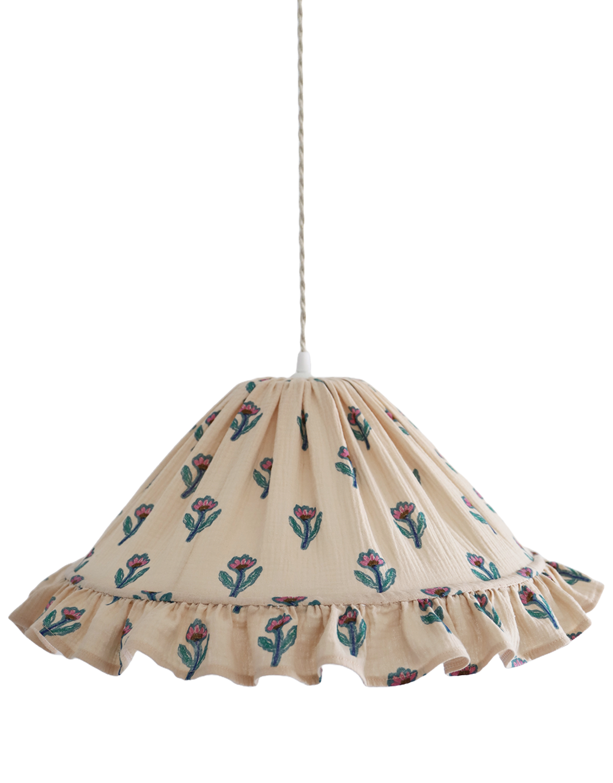Conical Pendant Light With Ruffle Emilia “Flora”
