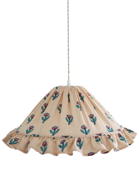 Conical Pendant Light With Ruffle Emilia “Flora”