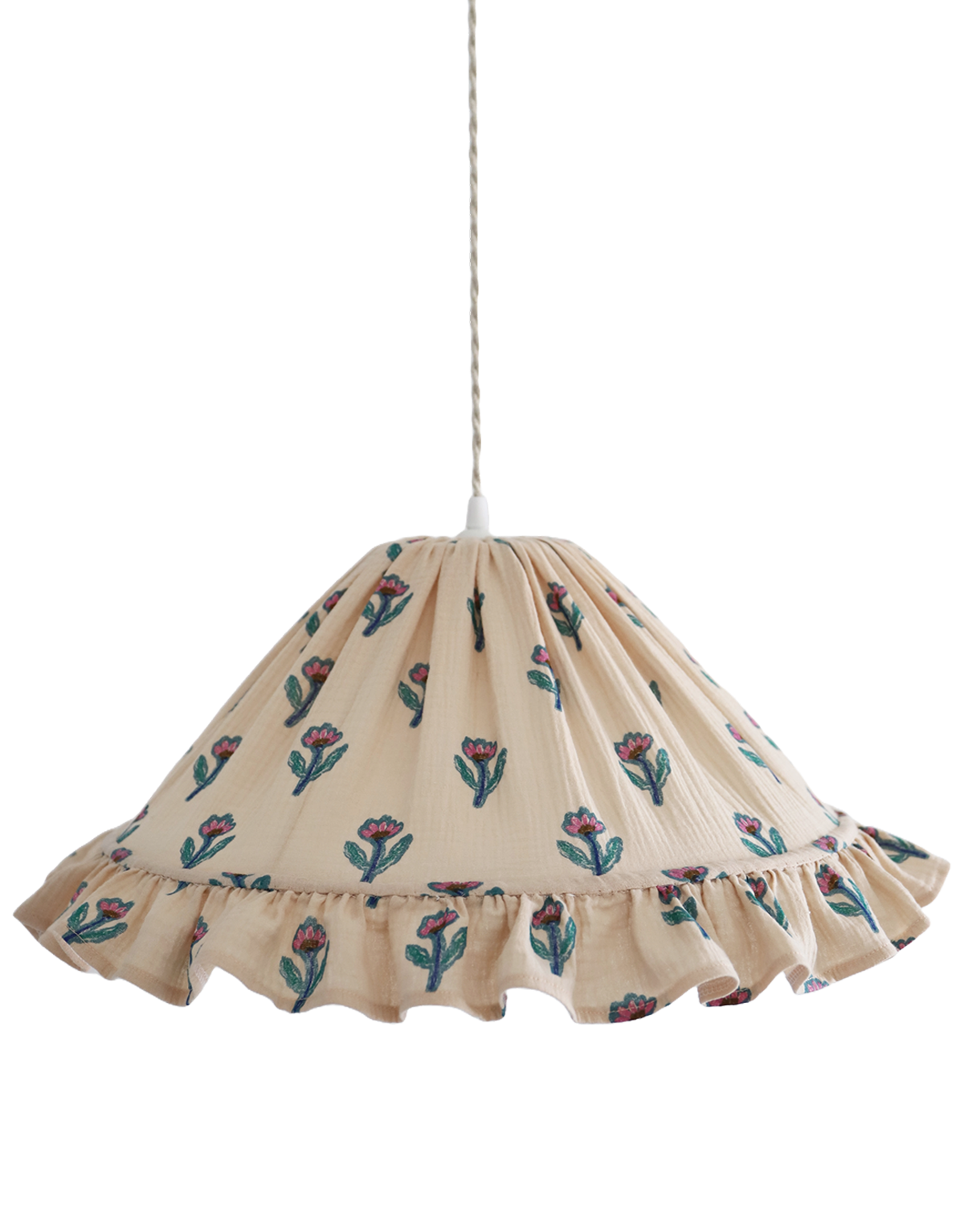 Conical Pendant Light With Ruffle Emilia “Flora”