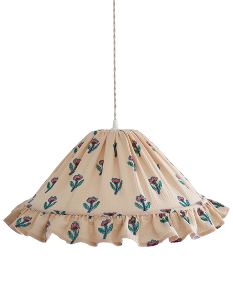 Conical Pendant Light With Ruffle Emilia “Flora”