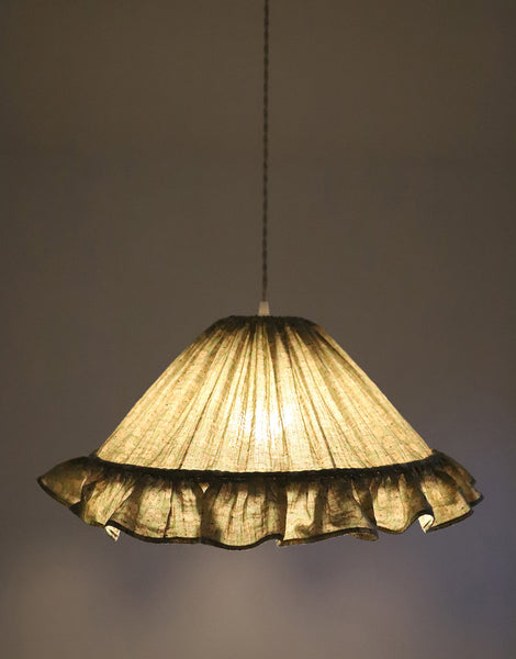 Conical Pendant Light With Ruffle Emilia “Petits Hérissons”