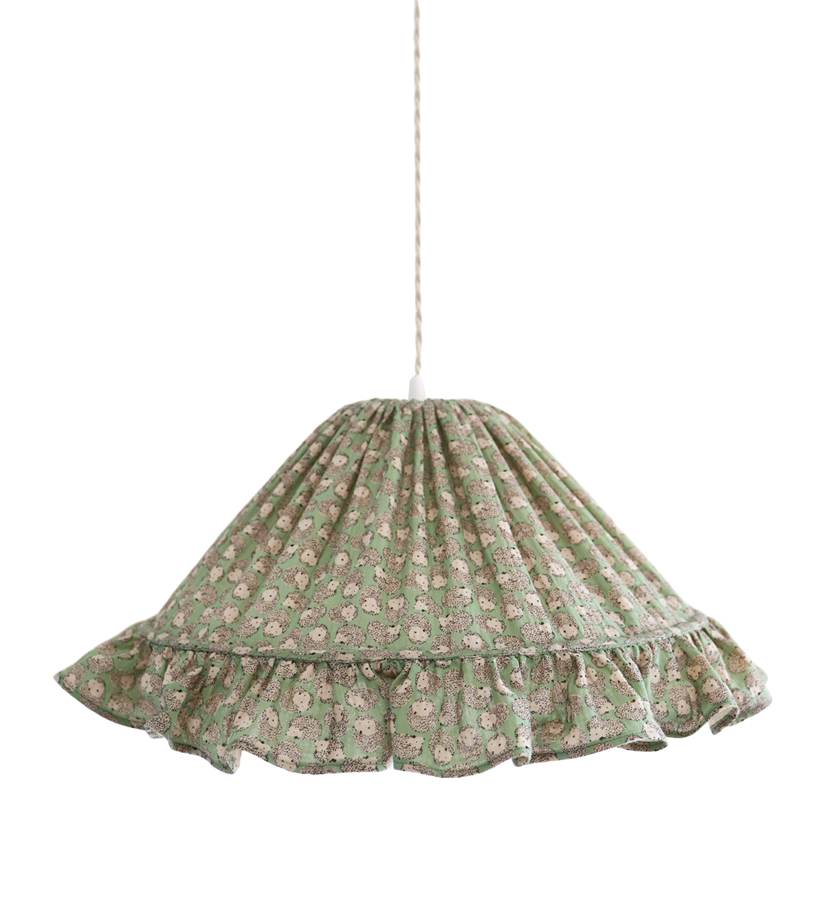 Conical Pendant Light With Ruffle Emilia “Petits Hérissons”
