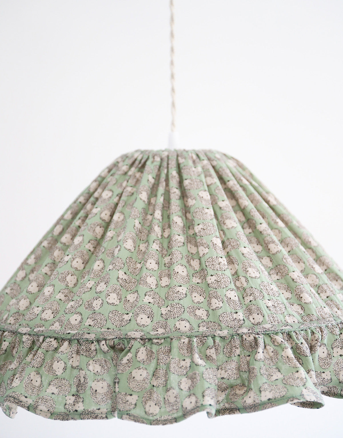 Conical Pendant Light With Ruffle Emilia “Petits Hérissons”