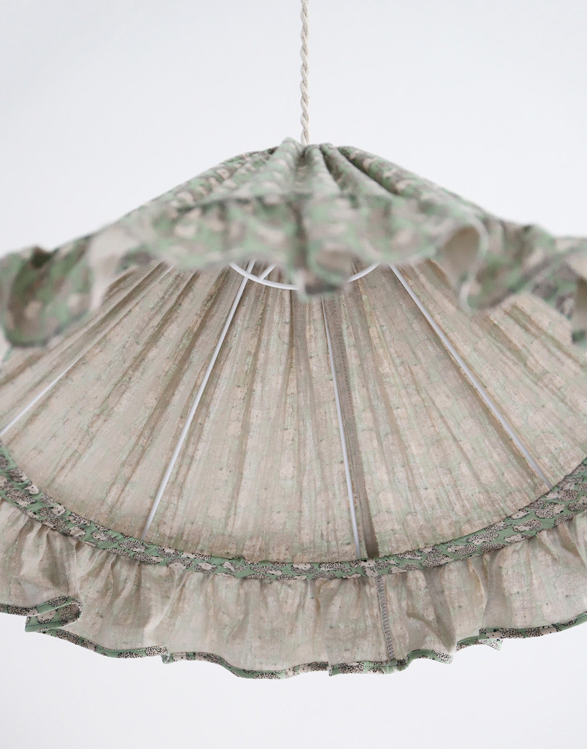 Conical Pendant Light With Ruffle Emilia “Petits Hérissons”
