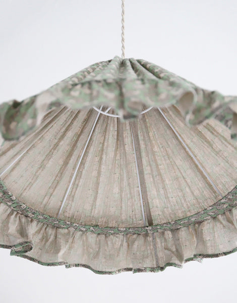 Conical Pendant Light With Ruffle Emilia “Petits Hérissons”
