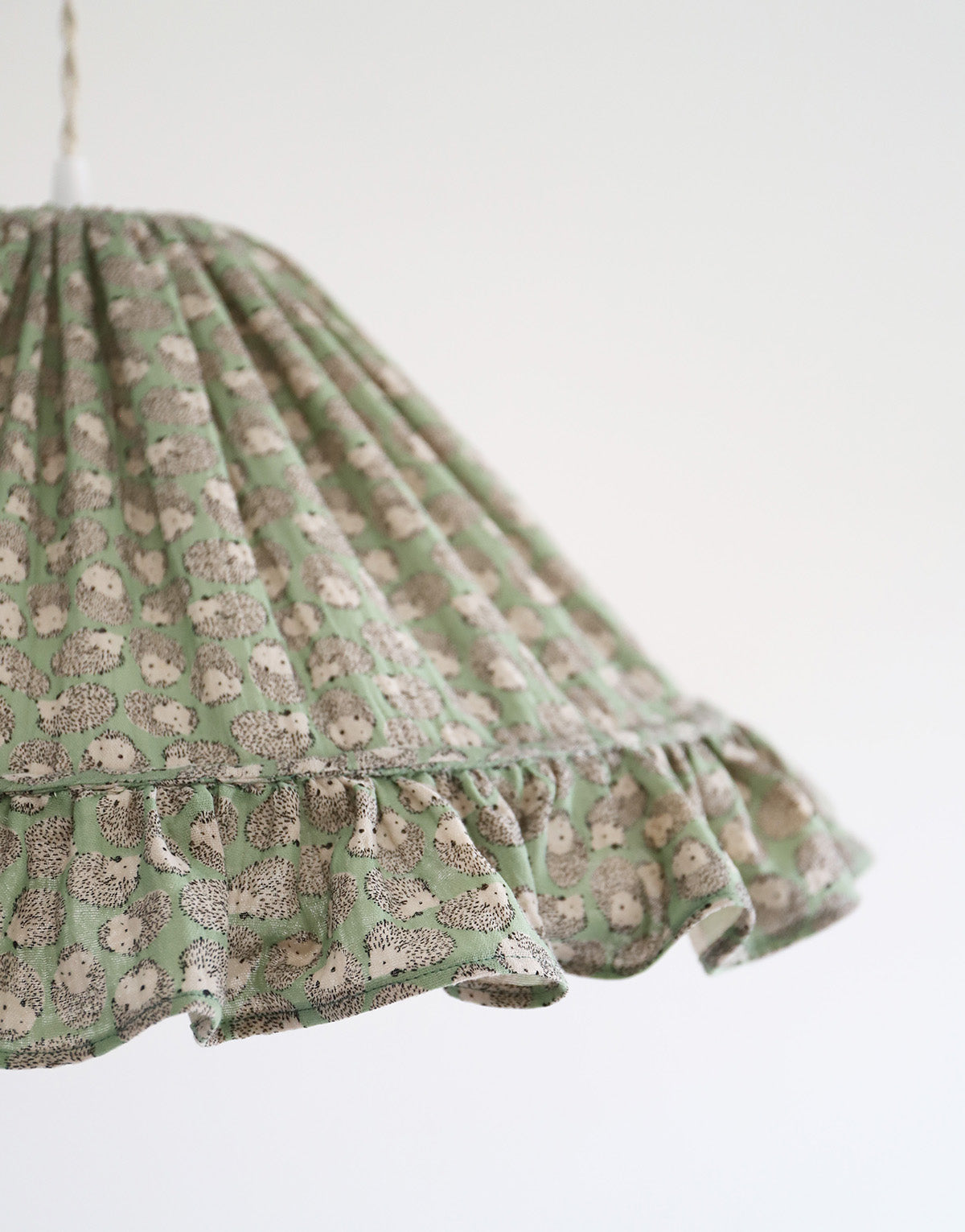 Conical Pendant Light With Ruffle Emilia “Petits Hérissons”