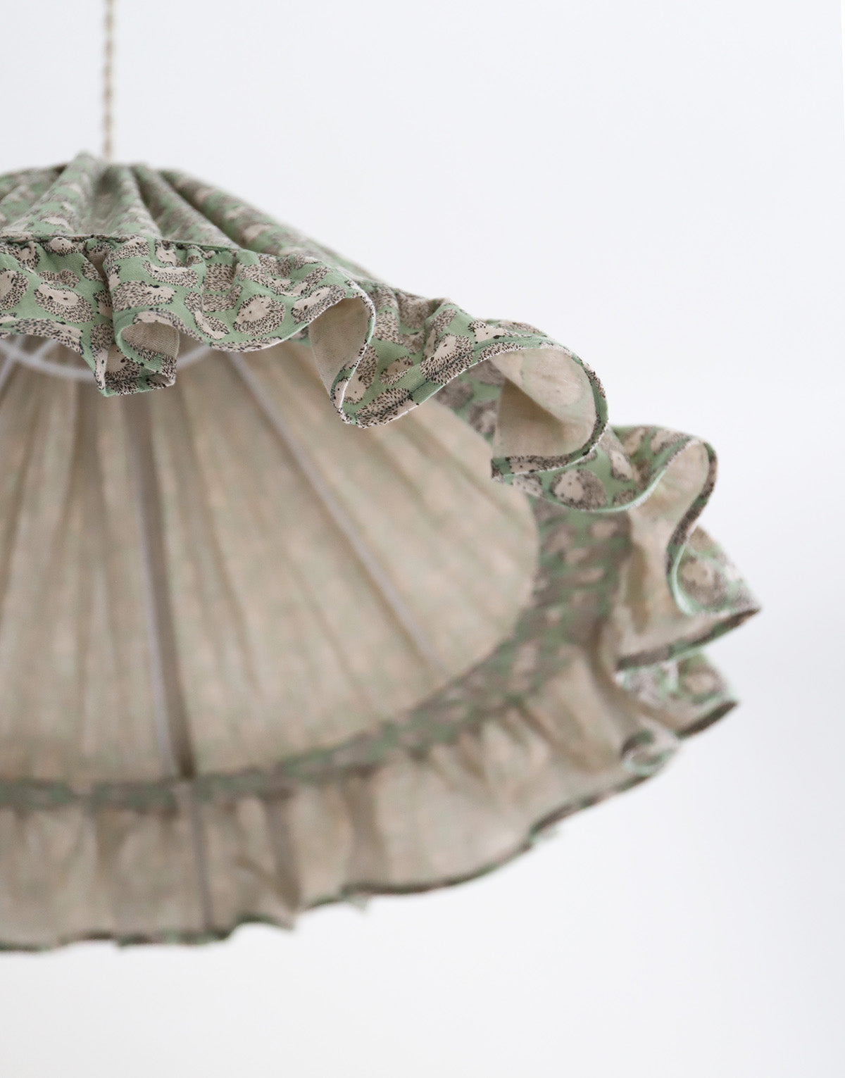 Conical Pendant Light With Ruffle Emilia “Petits Hérissons”
