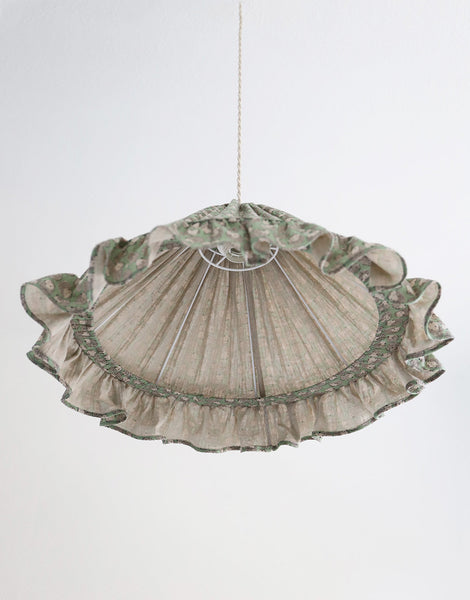Conical Pendant Light With Ruffle Emilia “Petits Hérissons”