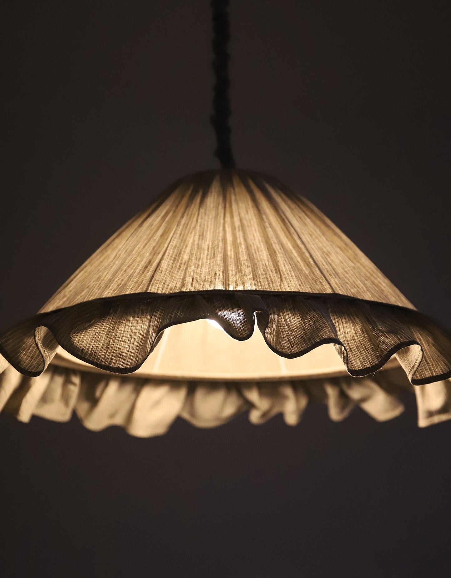 Emilia Pendant Light - Fine Olive Stripes
