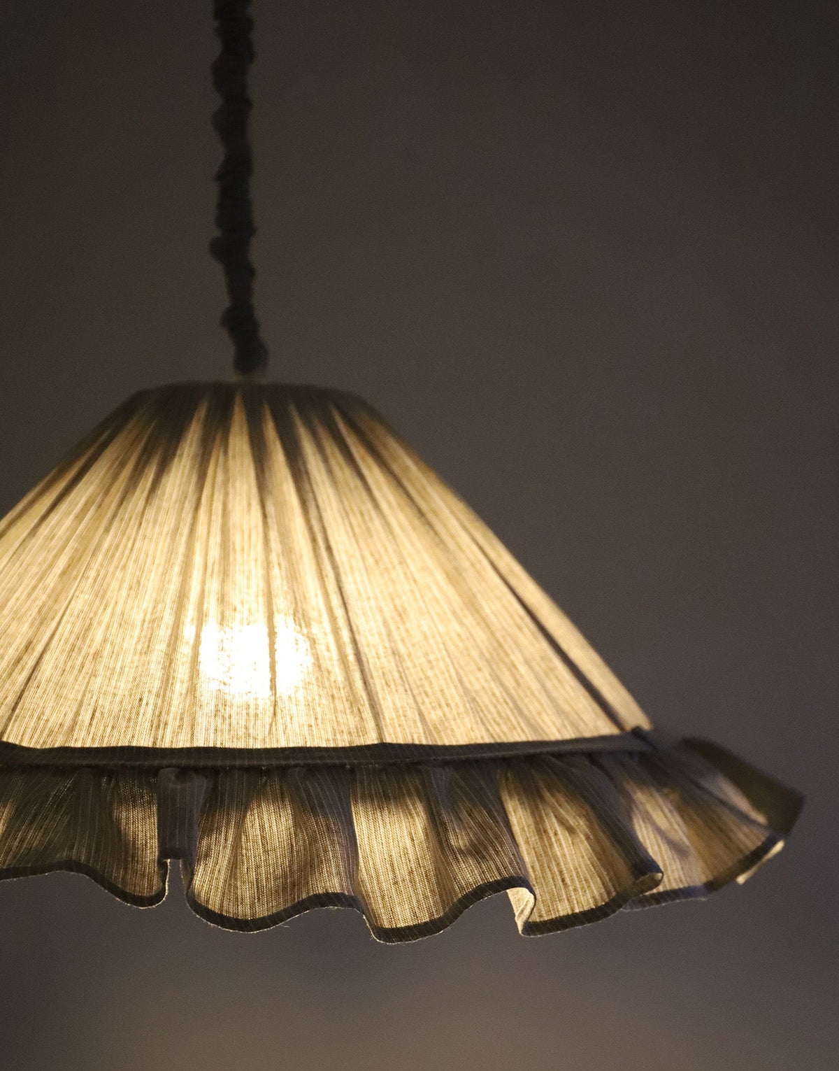 Emilia Pendant Light - Fine Olive Stripes
