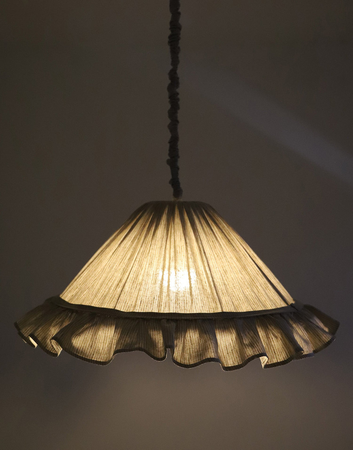Emilia Pendant Light - Fine Olive Stripes