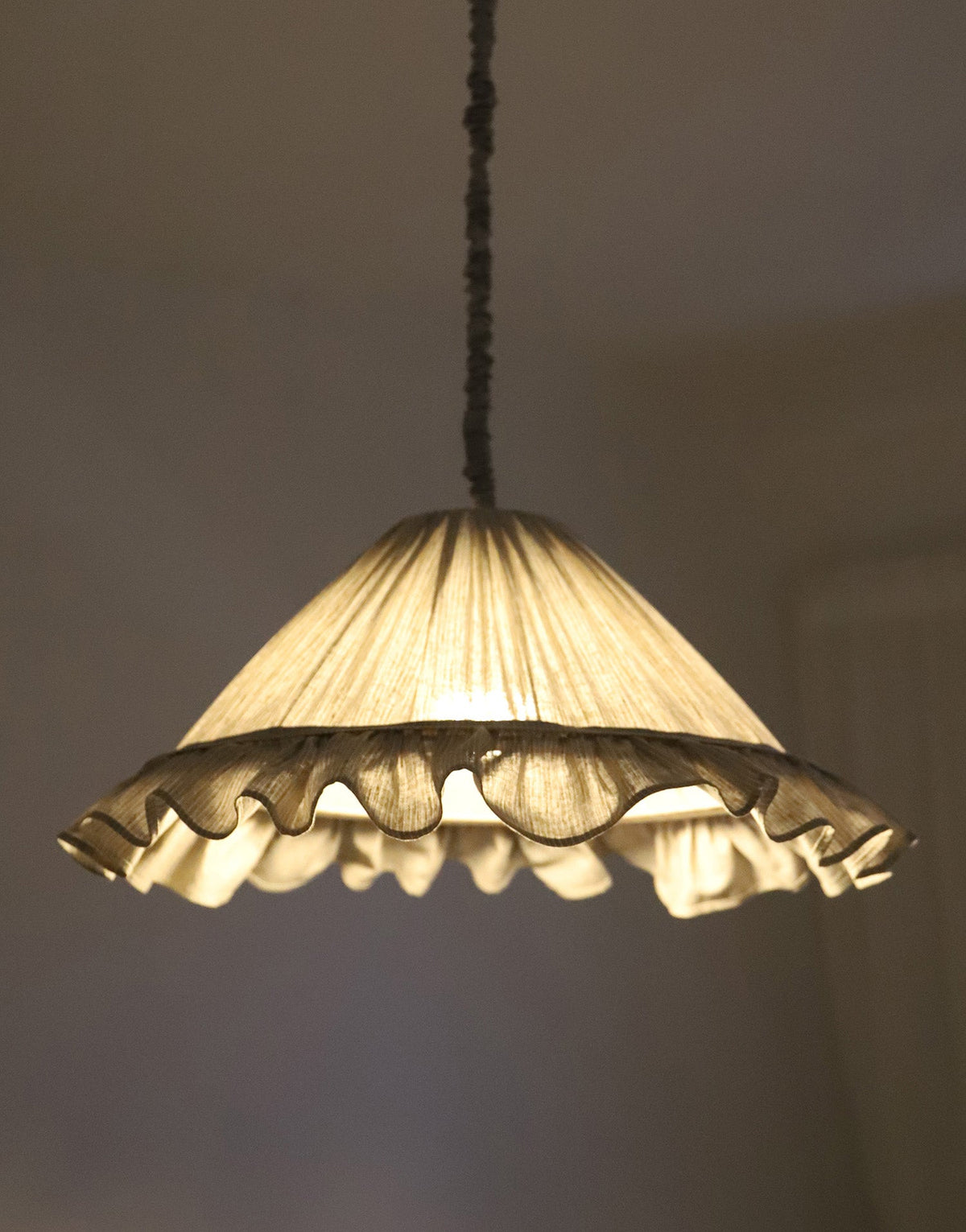 Emilia Pendant Light - Fine Olive Stripes