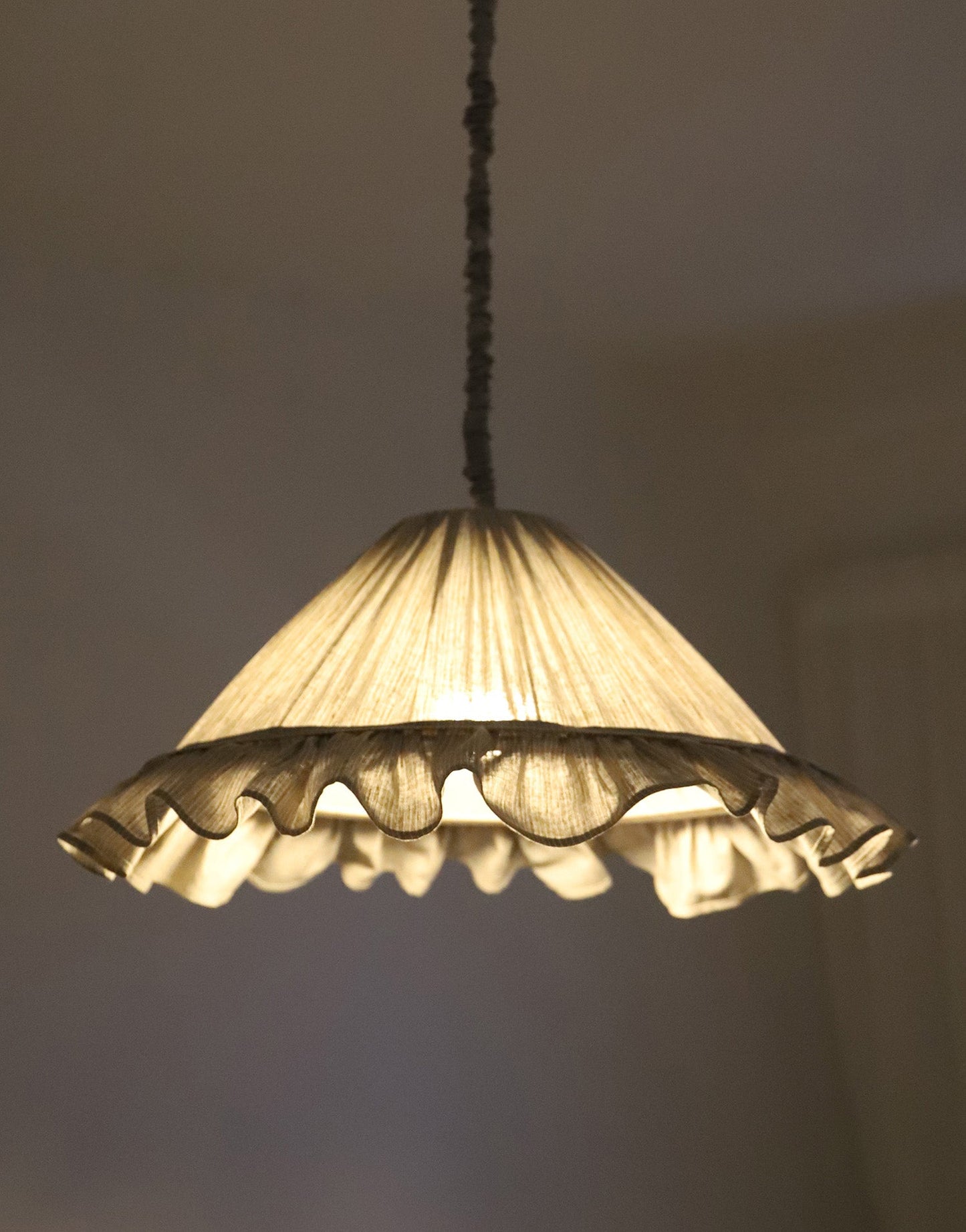 Emilia Pendant Light - Fine Olive Stripes