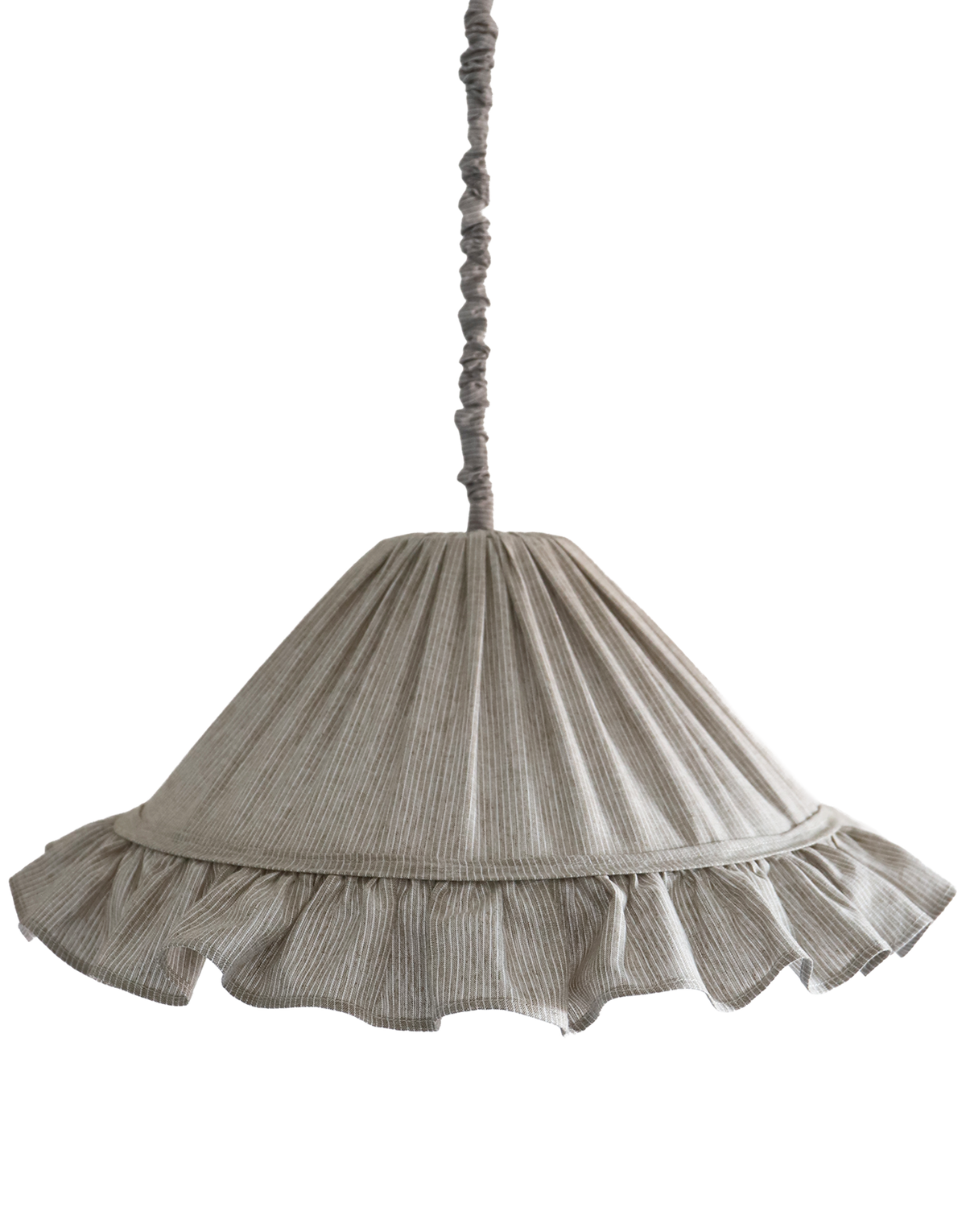 Emilia Pendant Light - Fine Olive Stripes