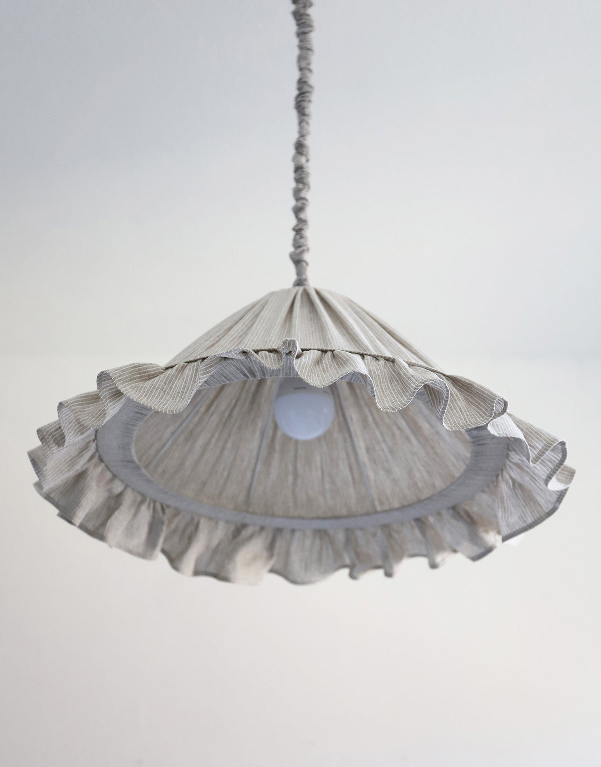 Emilia Pendant Light - Fine Olive Stripes