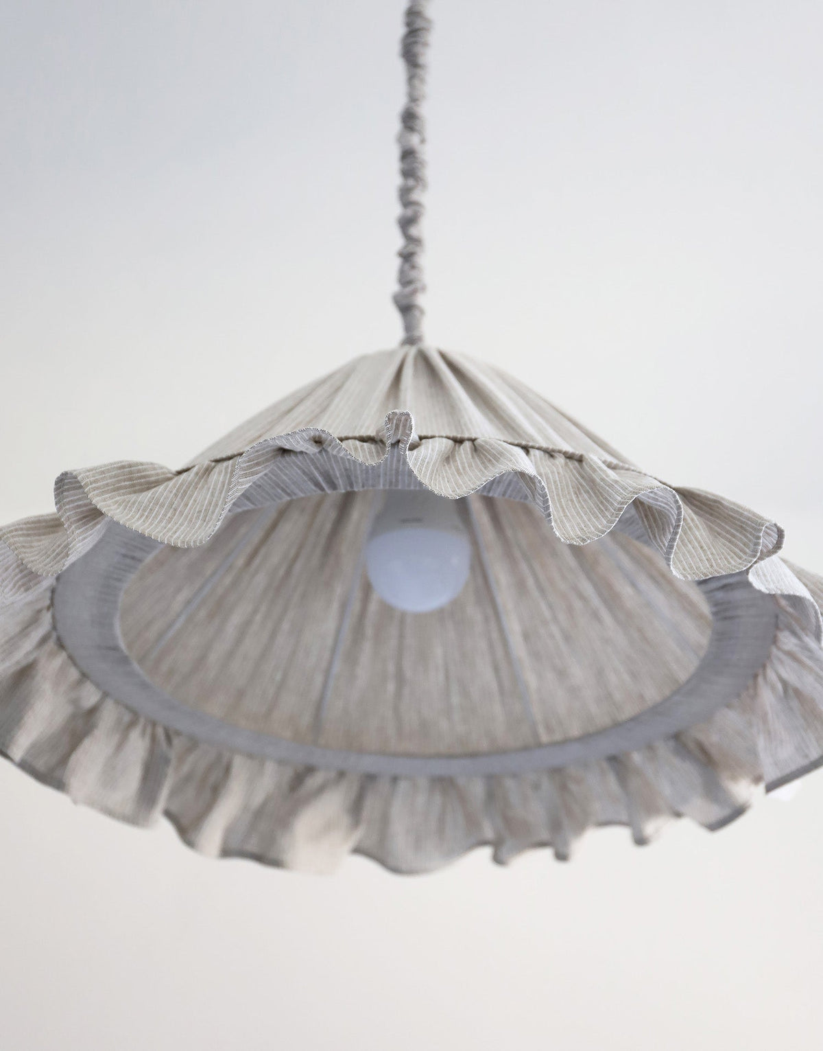 Emilia Pendant Light - Fine Olive Stripes