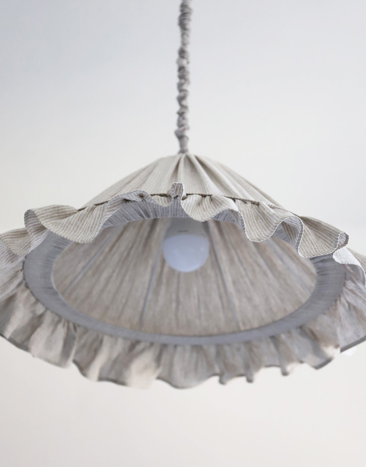 Emilia Pendant Light - Fine Olive Stripes