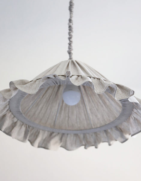 Emilia Pendant Light - Fine Olive Stripes